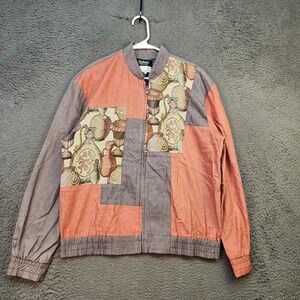 Vintage Nebula Jacket Womens 12 Tapestry Patchwork Vase Made USA 90s